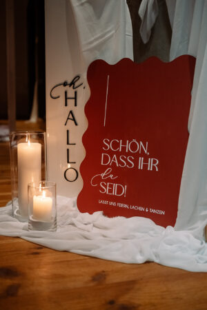 Dekoschild Hochzeit Schön, dass ihr da seid